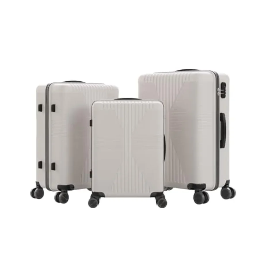 

Karl home Luggage Sets 3 Piece PP Hard Case Suitcase Set with Built-in Lock Spinner Wheels Lightweight Durable Carry on Luggage