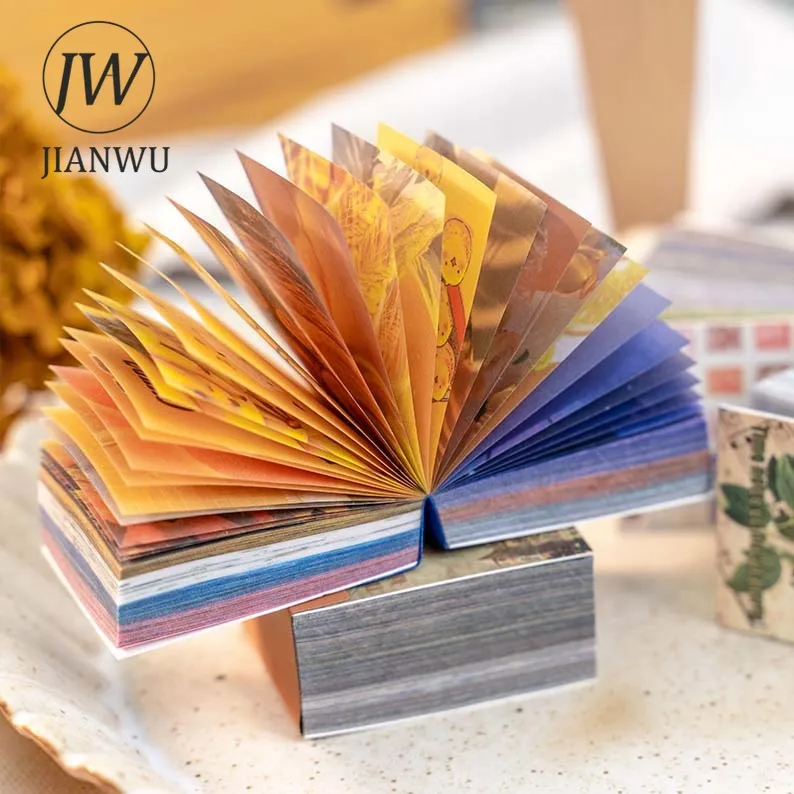 JIANWU 366 Sheets Handmade Time Series Vintage Flower Collage Material Book Creative DIY Junk Journal Scrapbooking Stationery