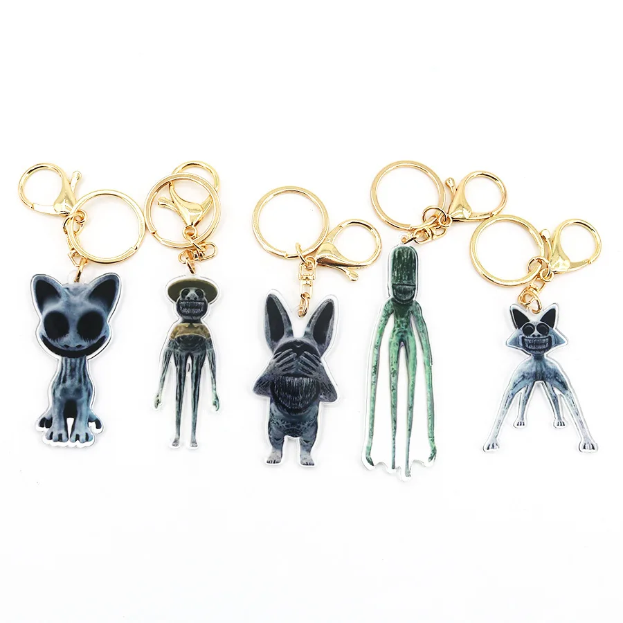 New Zoonomaly Cat Keychain Horror Doll Zoo Anomaly Acrylic Animals Toy Figure Backpack Pendant Cosplay Cute Kids Fans Collection