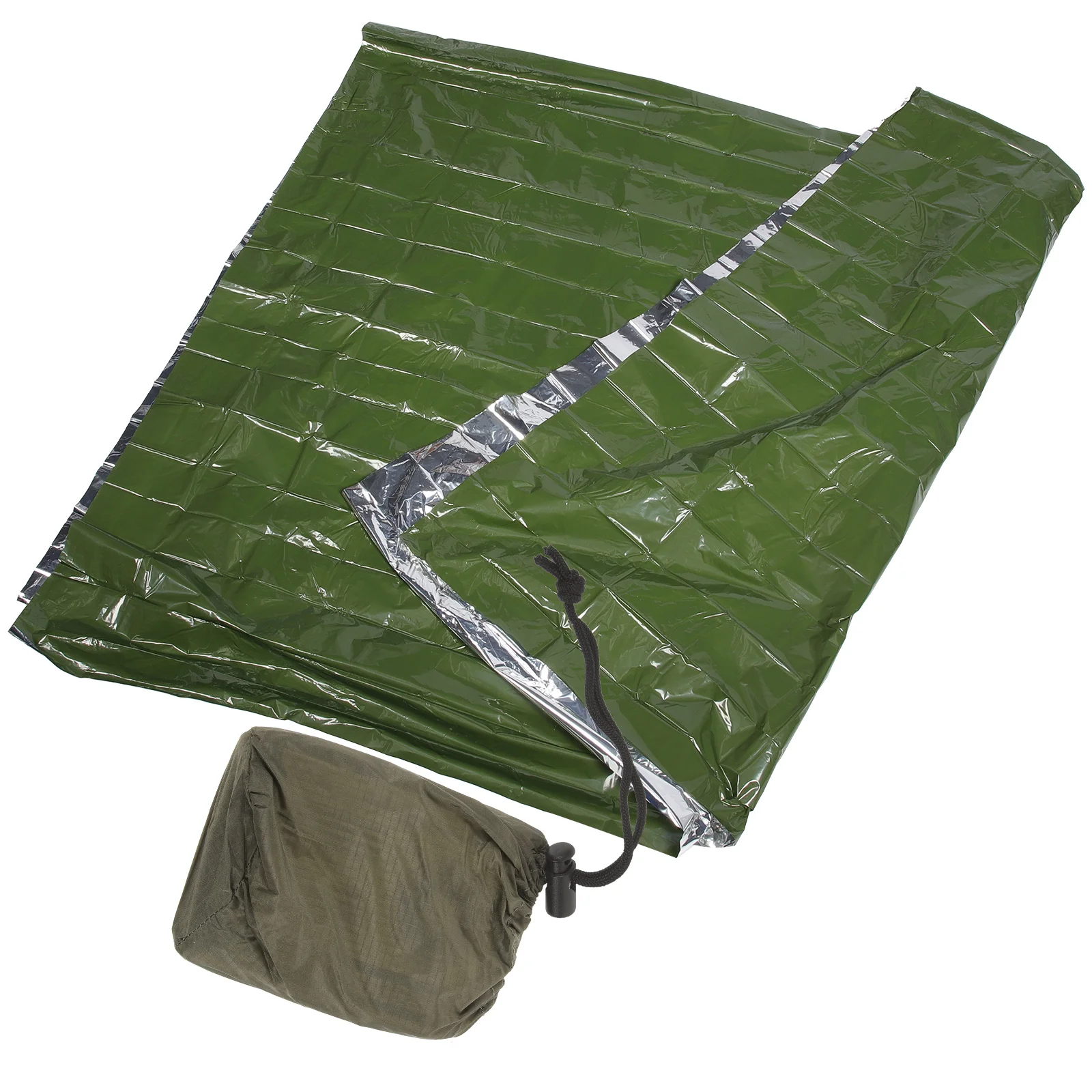 

First Aid Blanket Green Emergency Survival Warm Blankets Camping Foldable Pe Aluminum Film