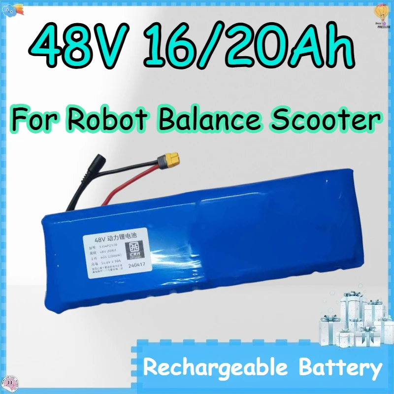 13S 48V 16/20Ah Lithium-ion Battery Pack for Robot Balance Scooter Replace Rechargeable 18650 Battery Pack