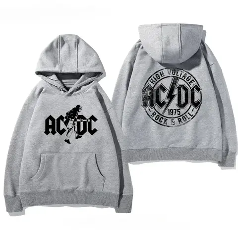 Men's Autumn/Winter Hoodie, Printed AC/DC (American Hard Rock Band) Hoodie, Adult Casual Retro Long-Sleeve Sports Pullover