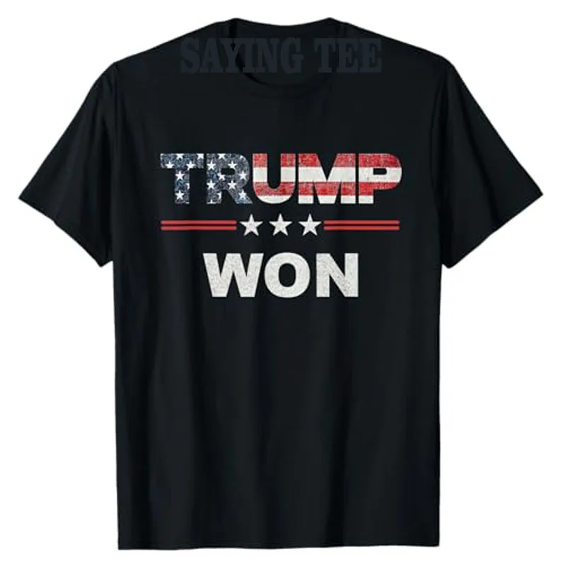 Trump Won T Shirt 4th of July American Flag T Shirt Men's Fashion Trump Support Fans Clothes Tailor-made T-Shirts Y2k Saying Tee