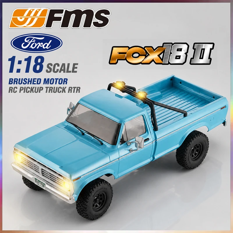 FMS FCX18 II Ford F-100 RTR 1/18 Scale Brushed Motor 4-Channel RC Four-Wheel Drive Simulation Pickup Truck Model Toy