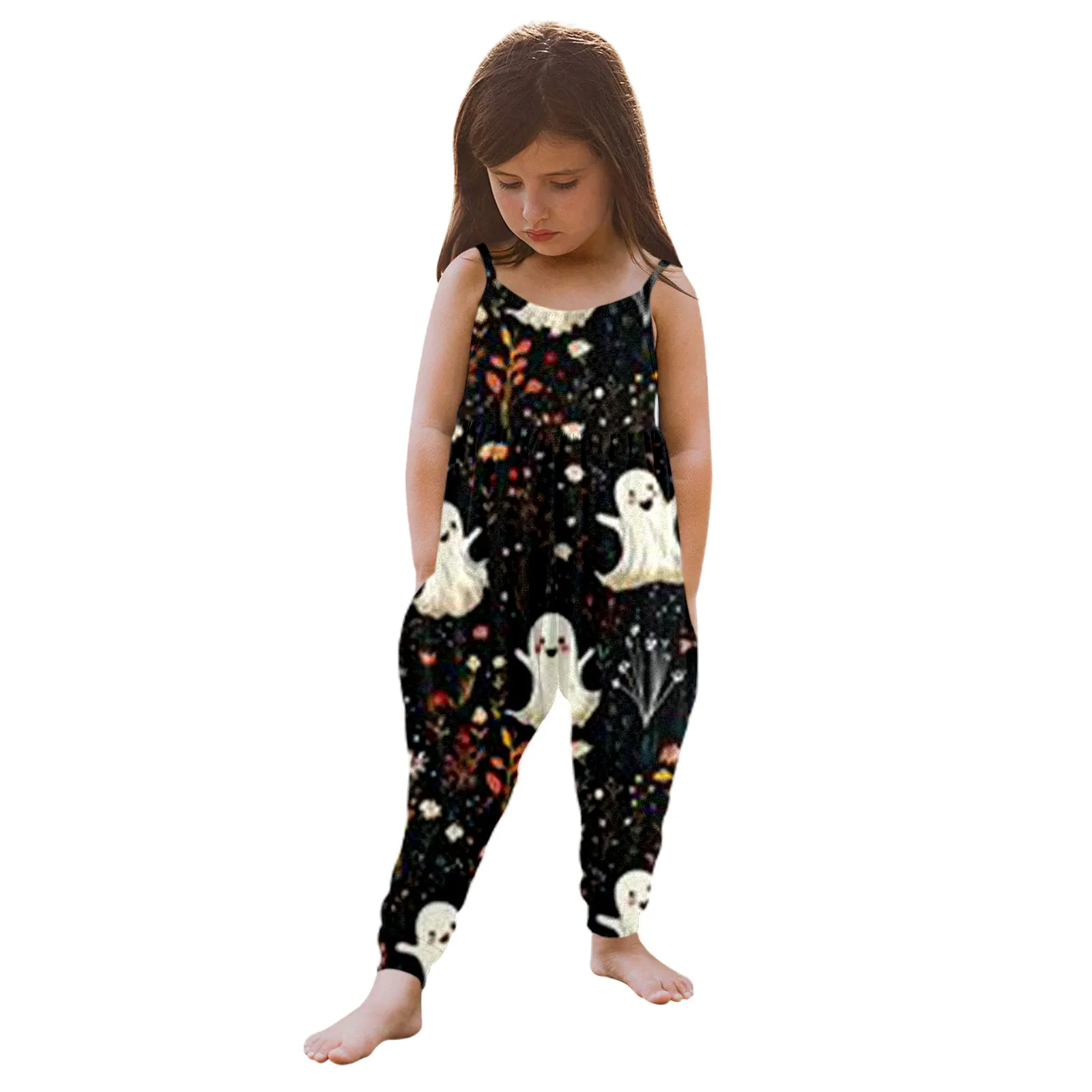 

Halloween Jumpsuit Toddler Baby Halloween Fashion Prints Jumpsuit Sleeveless Romper Outfits Pants Clothes Baby Girl Heart