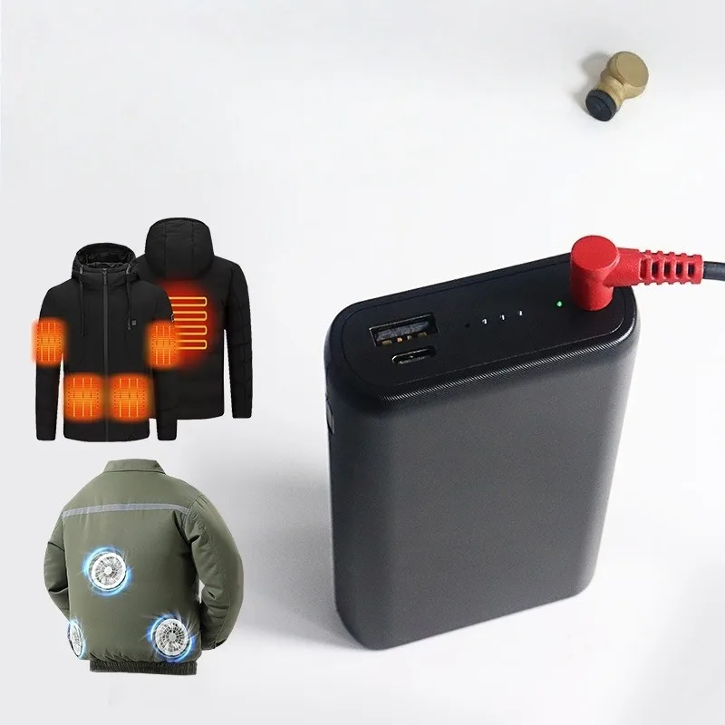 10000mAh Power Bank for Heated Air-Conditioned Clothes DC Port 2A Slim & Compact Portable Charger