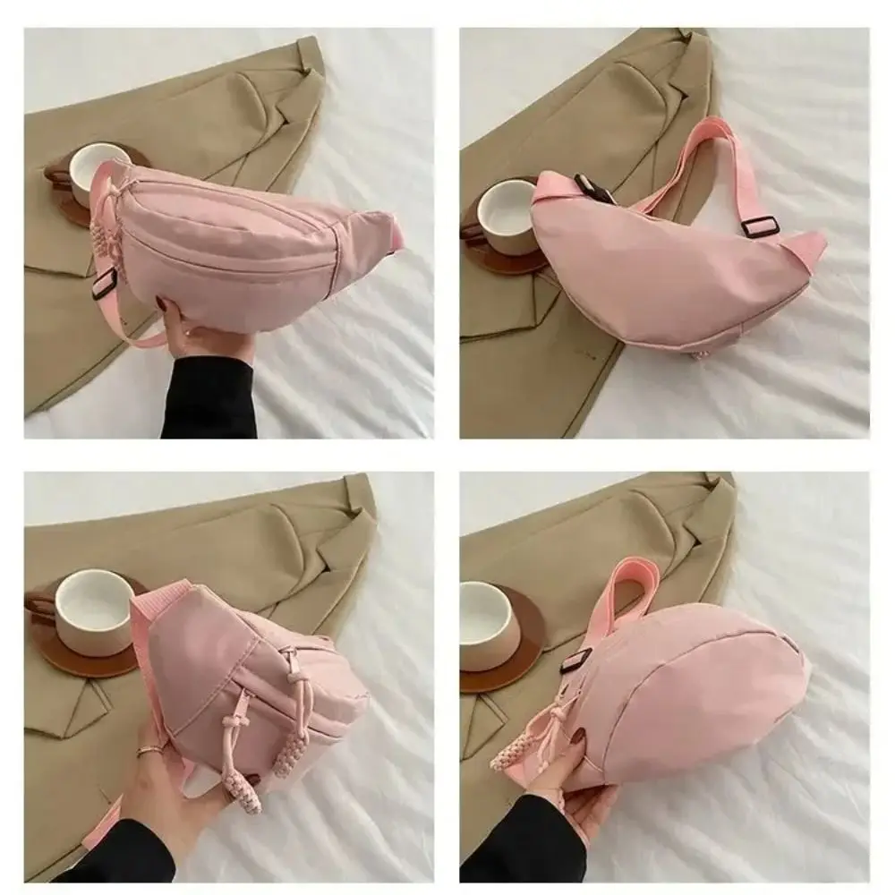 Bolsa Peito Meia Lua para Mulher, Tecido Oxford, Sacos Impermeáveis para Cintura, Grande Capacidade, Multifuncional, Cinto de Corrida, Viagem, Novo