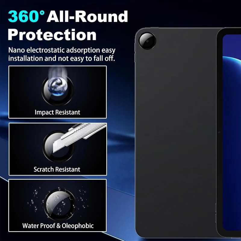 Película de Vidro Temperado para OnePlus Pad Go 2, Protetor de Tela Anti-riscos HD Transparente à Prova d'Água para Tablet OnePlus Pad Go 2 12.1 polegadas