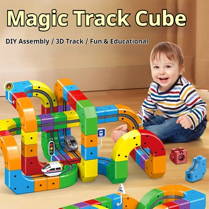 In Spot New Electric Magnetic Track Set With Anti-Gravity Vehicles Stem Building Toys Creative Diy Railway For Kids Gift Toy