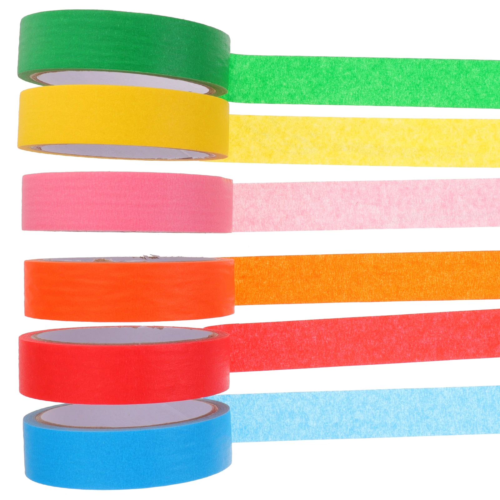 

6 Rolls Rainbow Paper Tape Craft Adhesive Decorative Scrapbook DIY Kit Holiday Party Supplies Notebooks Decals Stickers Wide