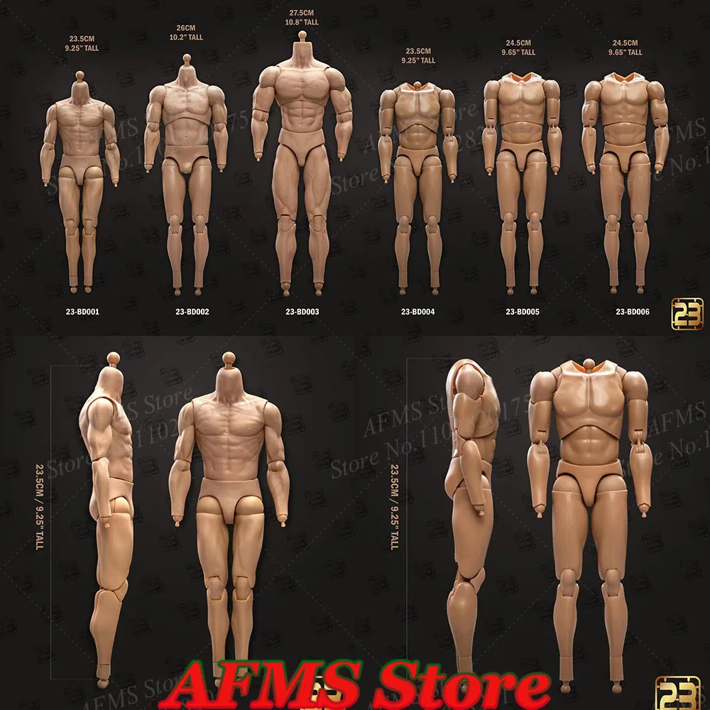 23TOYS 23-BD001-BD006 1/6 Men Soldier Body Standard Super Flexible Muscle Joint Body 12Inch Action Figure Body Model