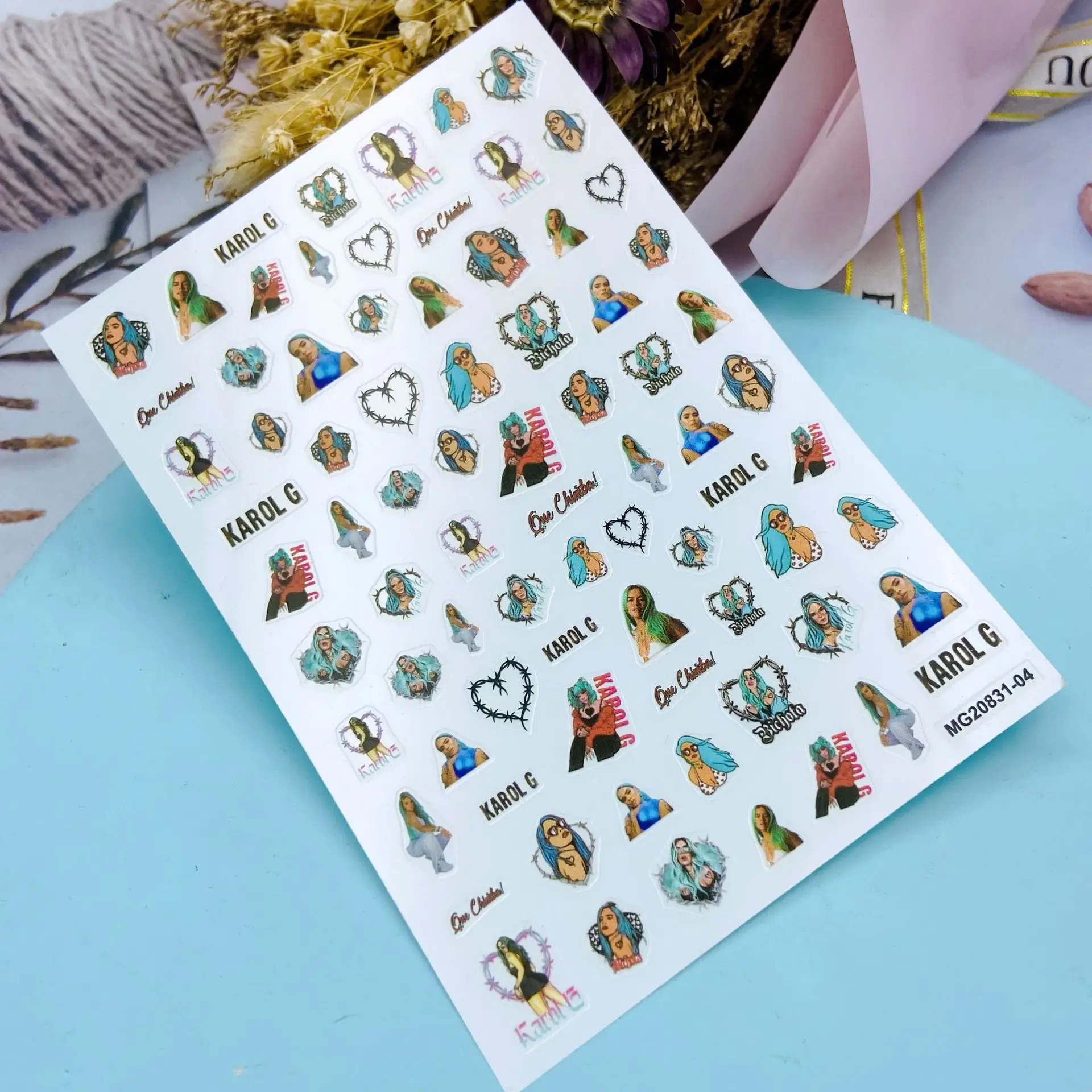 Fashin New Arrival Bright Modern Girls Love Heart Nail Stickers DIY Japanese Style Glue Dry Nail Decals Nail Art Manicure Women