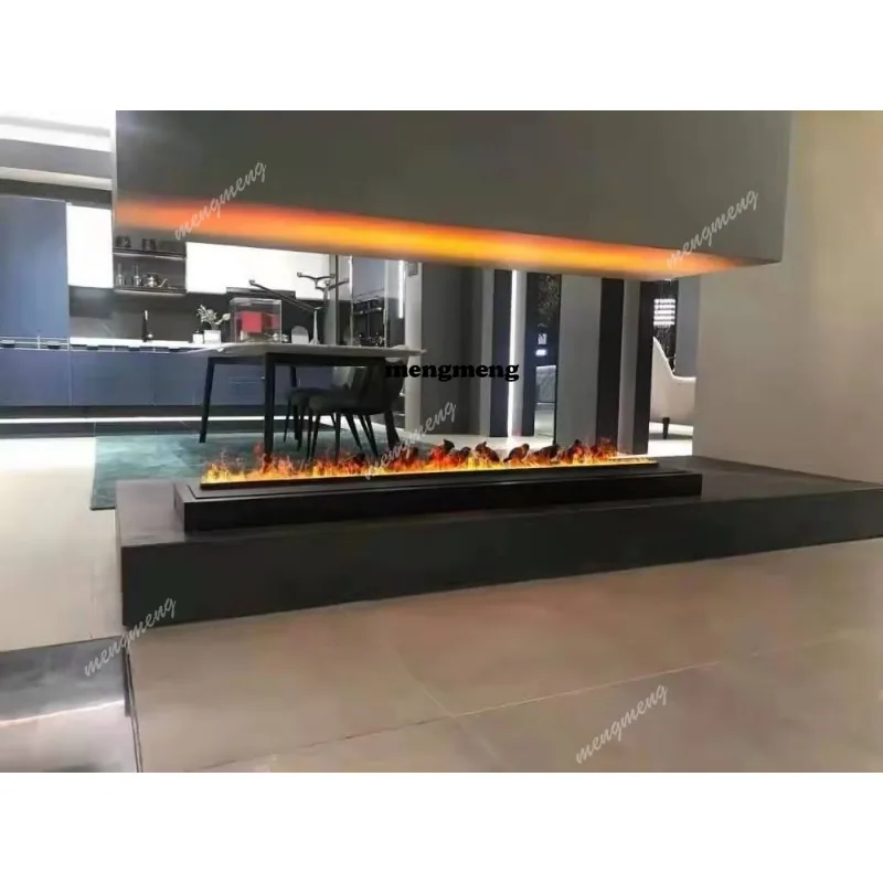 Modern 7-Color Wall-Mounted Electric Fireplace with Remote Control Electric Water Steam for Villa Decor