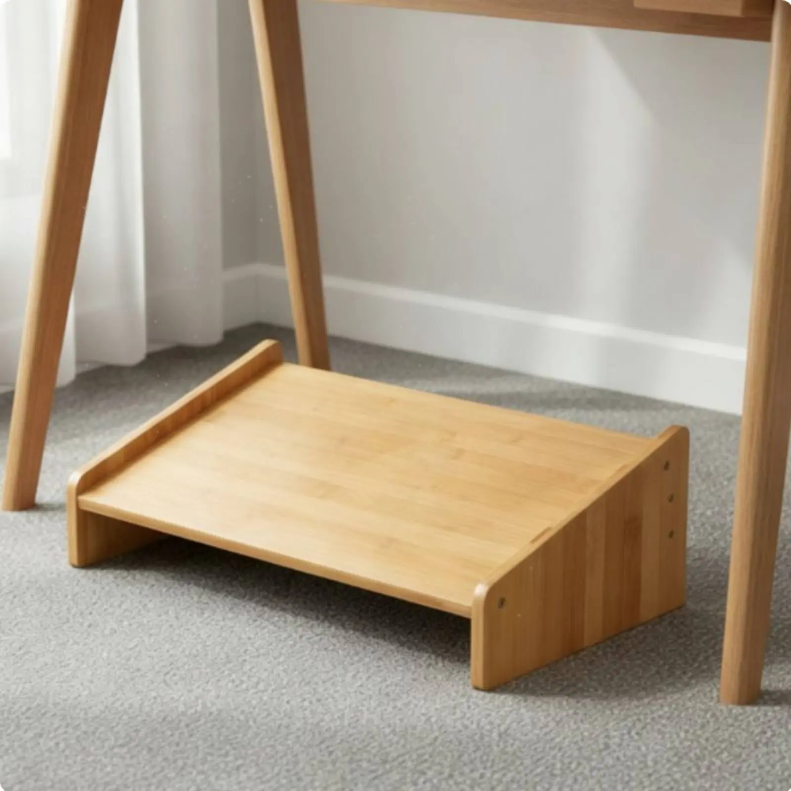 Under Desk Footrest Wide Surface Office Foot Stool Angled Foot Rest Multi-Functional Ergonomic Furniture Sleek Finish view 5