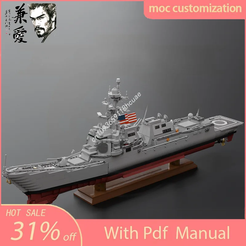 2810PCS MOC Arleigh Burke-class Destroyer | Flight III Model Building Block Diy Creative Assembly Educational Bricks Toys Gift