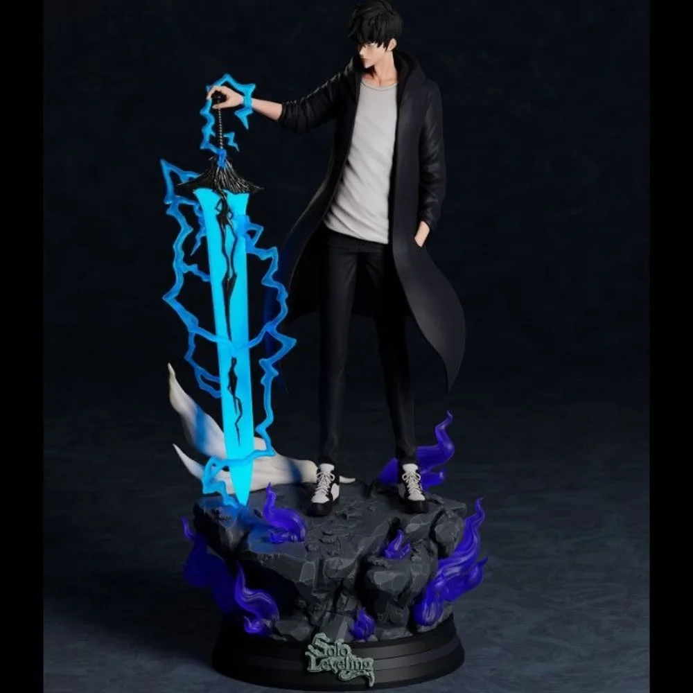 Urban Superpower Swordsman with Magic Sword 3D Printed GK Statue Energy Effect Warrior Figure DIY Coloring Miniature Craft Gift