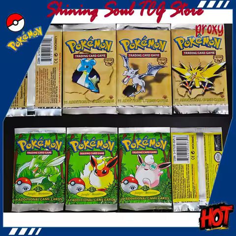 Pokemon Cards Jungle 1st Edition Booster Box Base Set Unlimited PTCG Proxy Hitmonlee Scyther Flareon Weezing PKM Cards