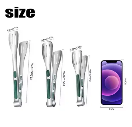 304 Stainless Steel Food Tongs Non-Slip Kitchen Clamp for Meat Salad Bread Barbecue Grill Buffet Cooking Tool Accessory
