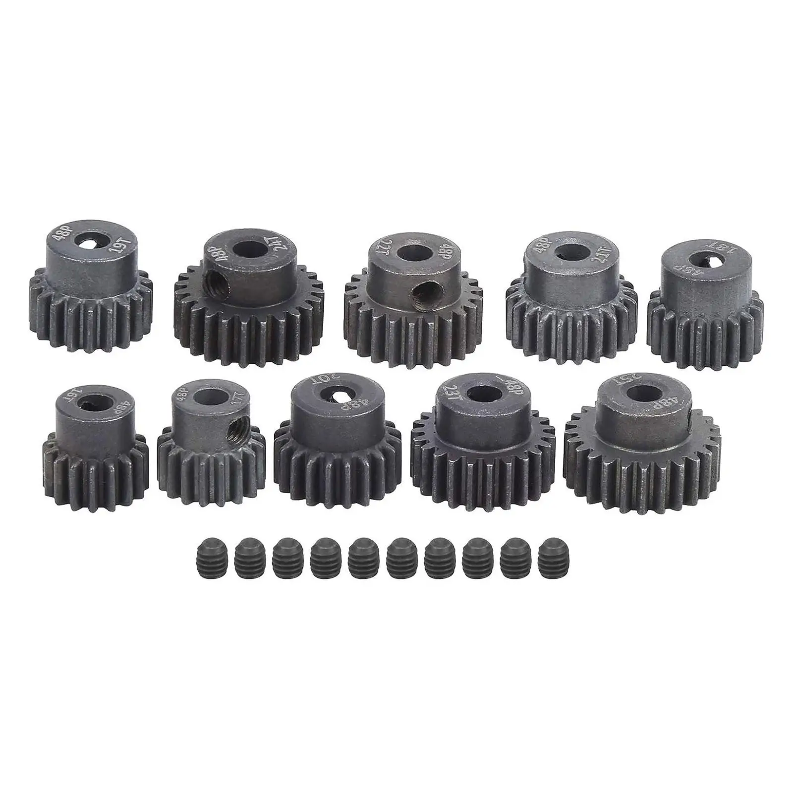 

10x Pinion Motor Gear Set Upgrade Metal Easy to Install Hardened 16T-25T Spare Parts for 1:10 RC Car Vehicle