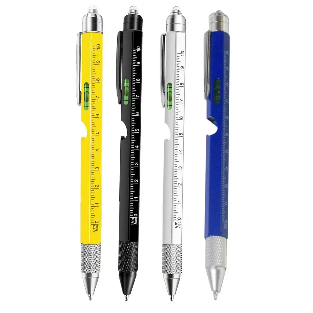 9-in-1 Multitool القلم أداة القلم هدية متعددة الأغراض أداة القلم الرجال مصباح ليد مفك حاكم القلم مستوى فتاحة الزجاجات الأدوات