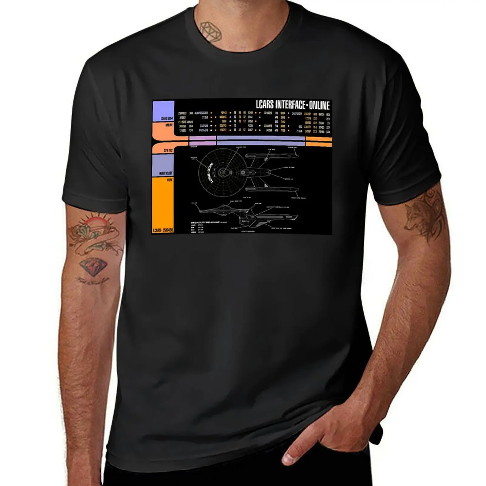 Library Computer Readout of Movie Era Space Ship U.S.S. Belknap T-Shirt summer clothes tees vintage clothes anime men t shirts