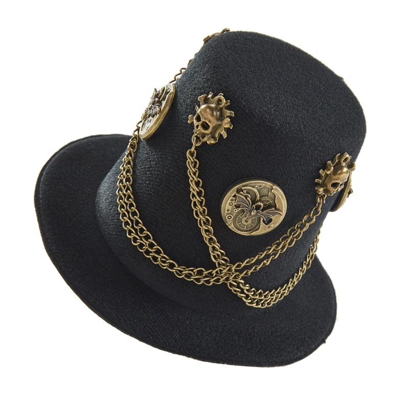 Épingles à cheveux gothiques Steampunk faites à la main pour filles, Lolita Harajuku, mini chapeau, cosplay, fête d'Halloween, accessoires pour cheveux