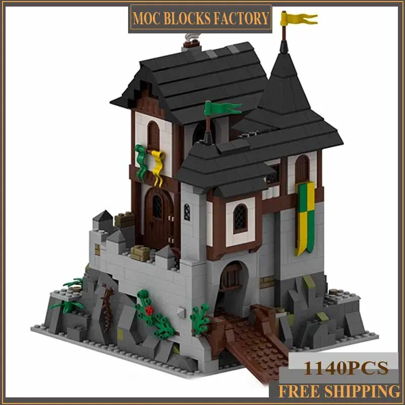 MOC Building Blocks Castle Model Bear Rock Fortress Modular Street View Model DIY Assembly Bricks Children Toys Christmas Gifts