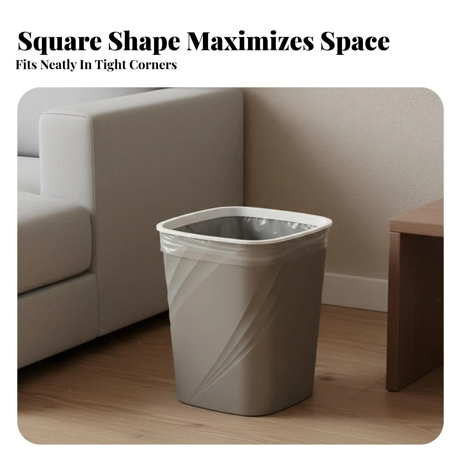 

Pressure Band Trash Can Long-Lasting Square Trash Can Lidless Garbage Bin Wide Accessible Ing Plastic Waste Paper Basket Easy To