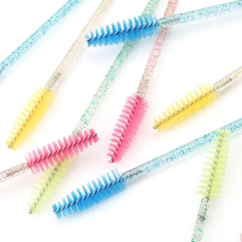 200Pcs Wimpern Verlängerung Einweg Wimpern Pinsel Mascara Stick Applikator Propeller Augenbraue Make-Up Pinsel Set Make-Up-Tools