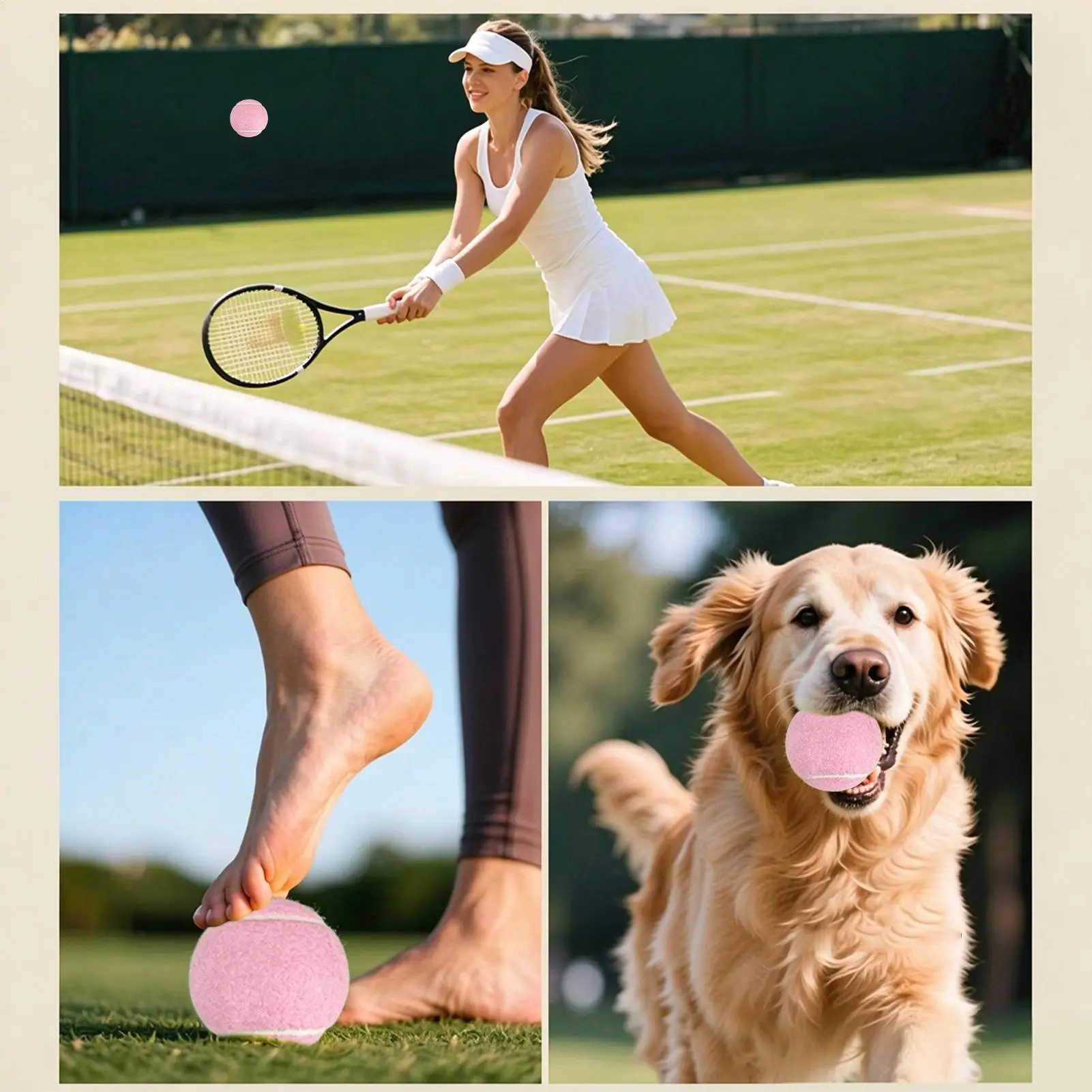 Dog Tennis Balls 3-Piece High-Bounce Colorful Wear Resistant Elastic Beginner Practice Tennis Balls Pack For Backyard Court Gym