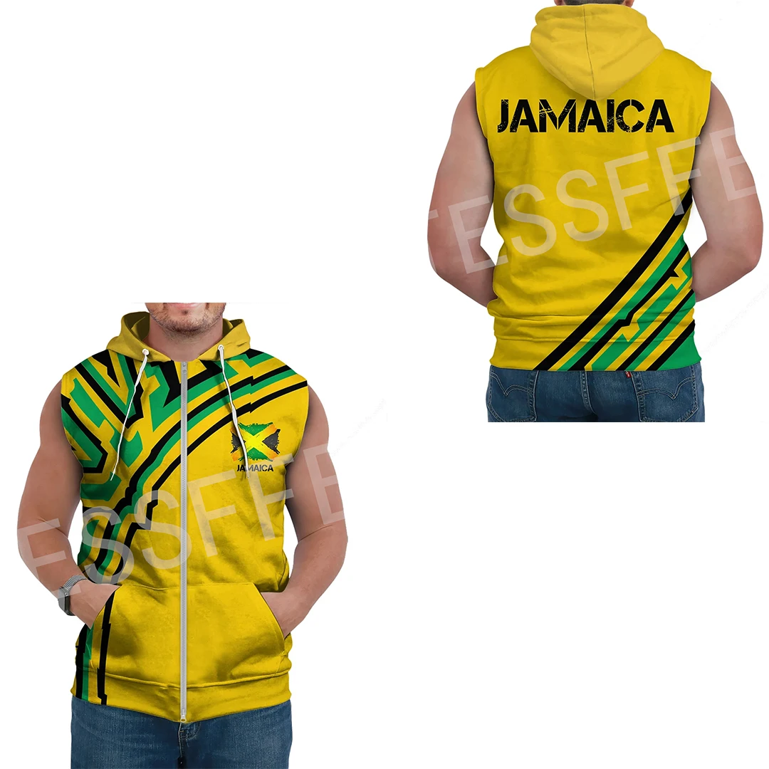 NewFashio Black History Jamaica Africa Country Streetwear Retro 3DPrint Men/Women Pullover Casual Summer Sleeveless Hoodies X9