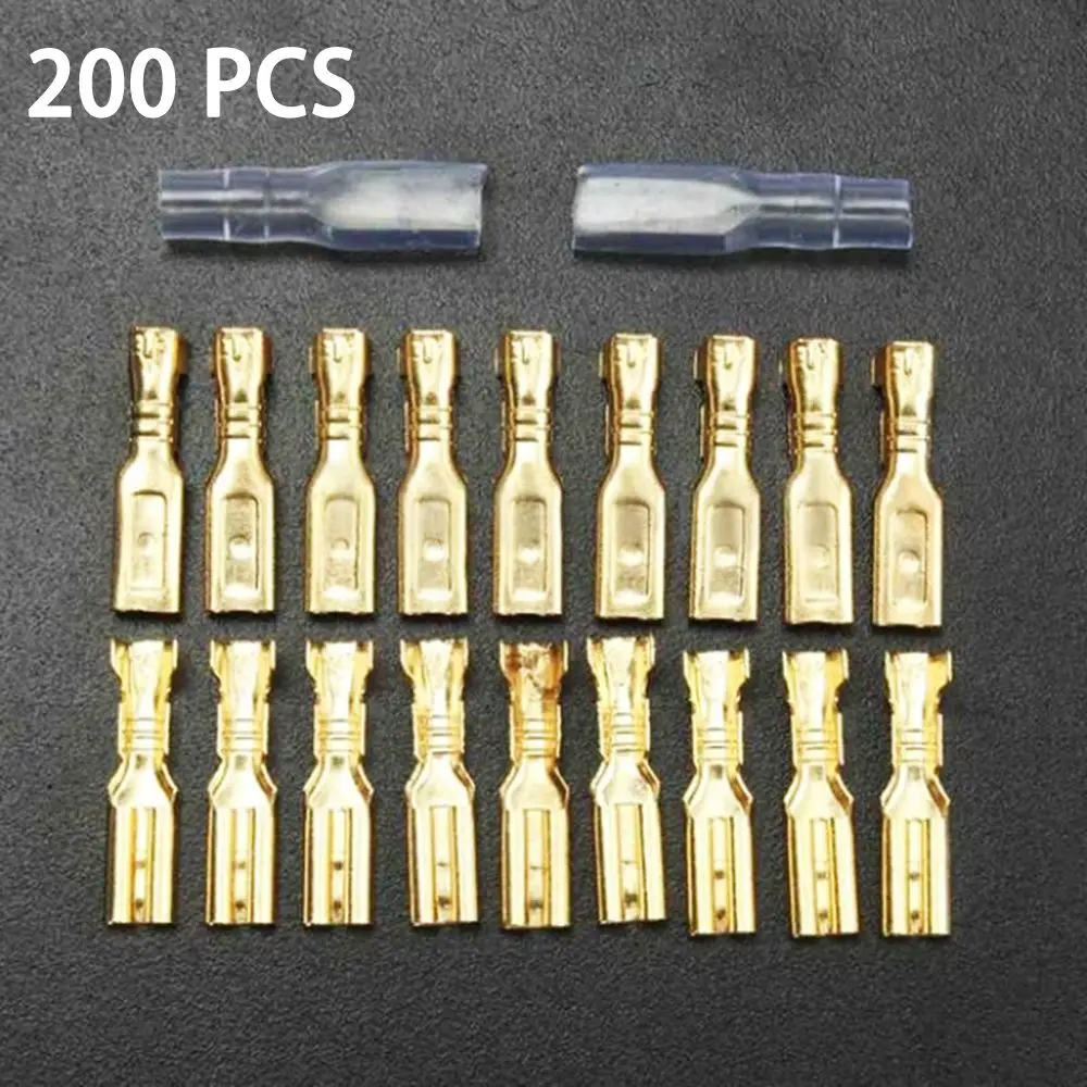 

200PCS Set Female Spade 200pcs Cable Butt Connector Crimp Terminal Electrical Insulated Wire