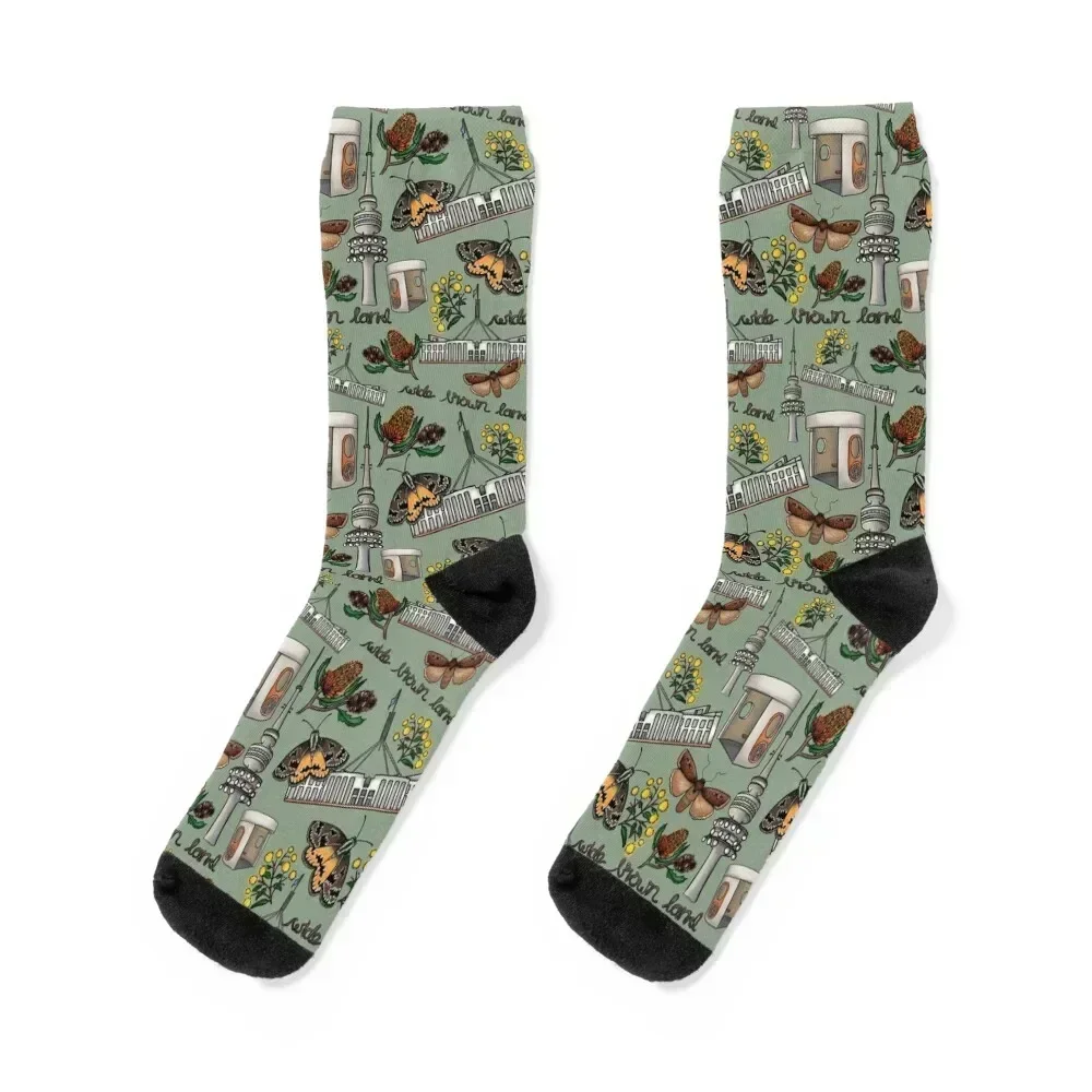 

Canberra’s Iconic Icons - Green Socks loose hip hop Crossfit professional running Socks Men Women's
