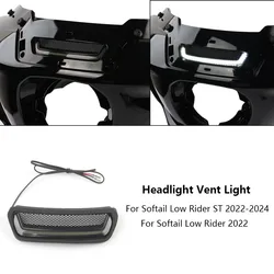 NEW Motorcycle Accessory White Tracer Headlight Vent Accent LED For Harley Softail Low Rider ST El Diablo FXRST FXLRST 2022 2024