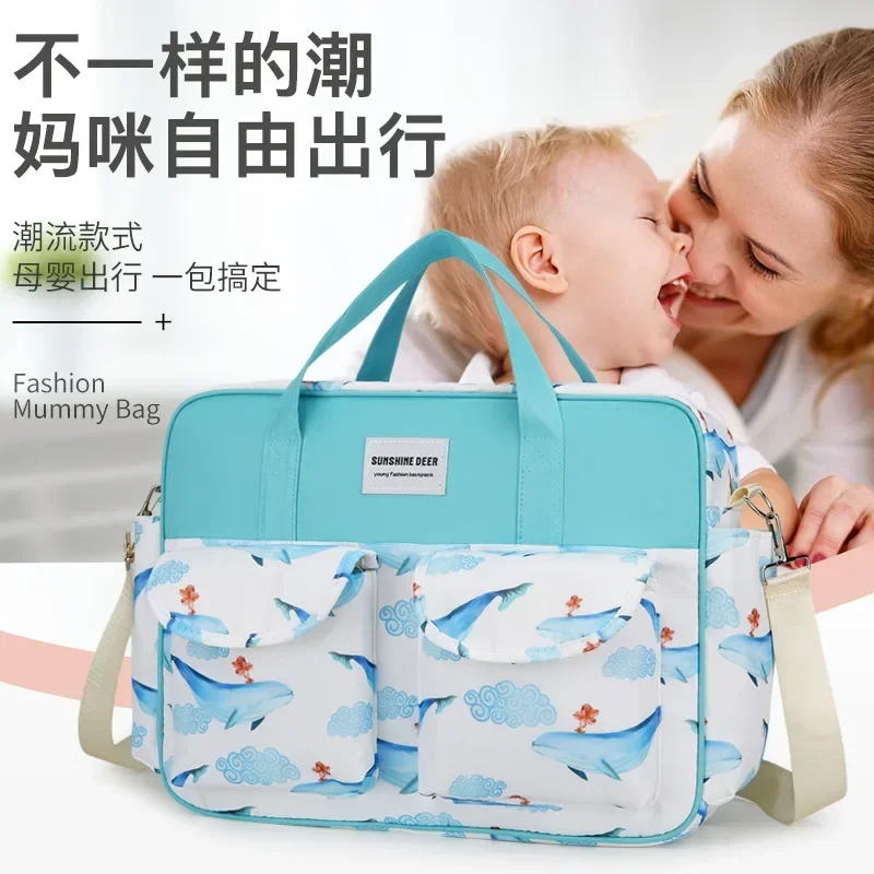 Travel Multifunctional Large Capacity Handheld Diagonal Diaper Bag Fashionable Quilted Diamond Grid Single Shoulder Mommy Bags