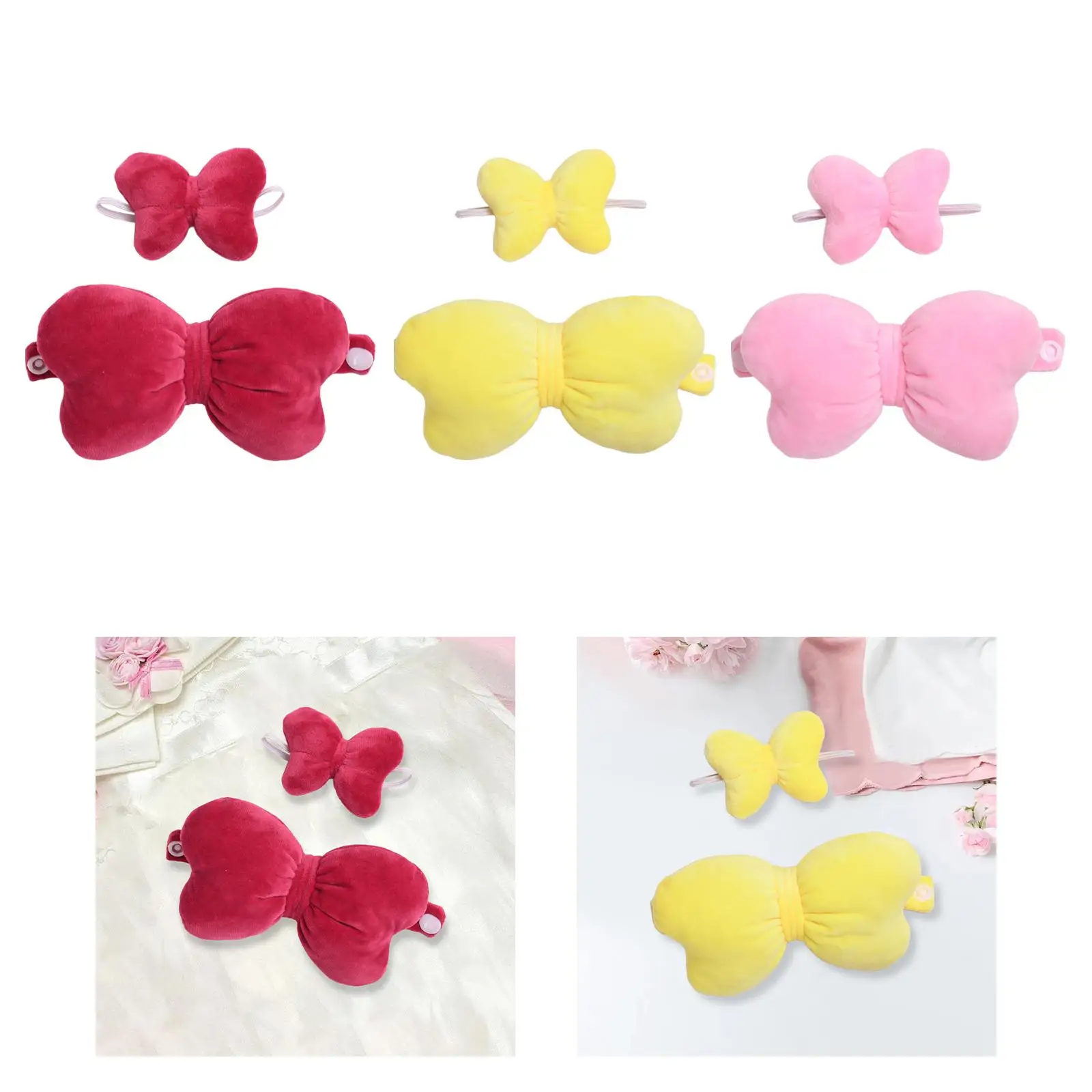 2x Dolls Bow Wing with Hairband, Miniature Clothes Accs, Handmade Clothing for 15-17cm Dolls Dress up Halloween Gifts