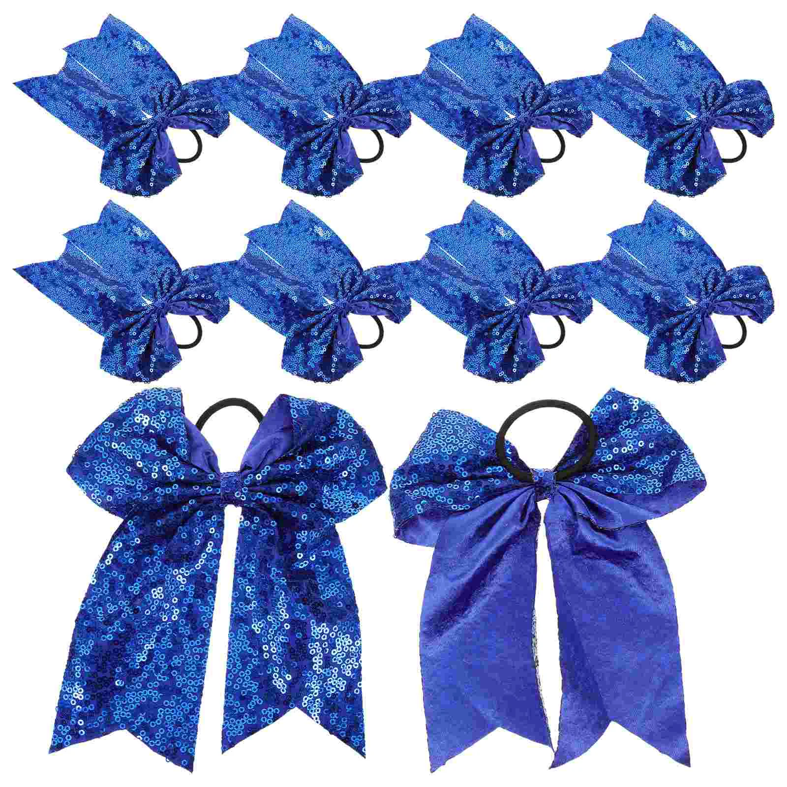 10 Pcs Bow Scrunchies Accessories Cheer Cheerleader Bows for Girls Cloth Hair Bands