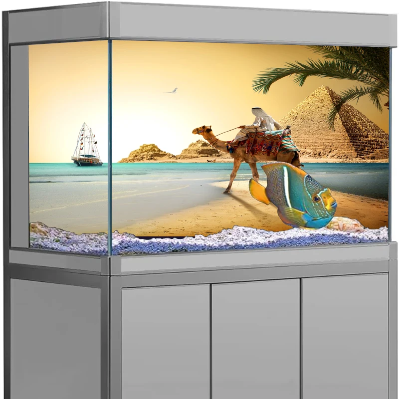 Aquarium Background Sticker  Arabian Camel  Poster  Fish Tank Decoration Self Adhesive  Wallpaper 3d Background