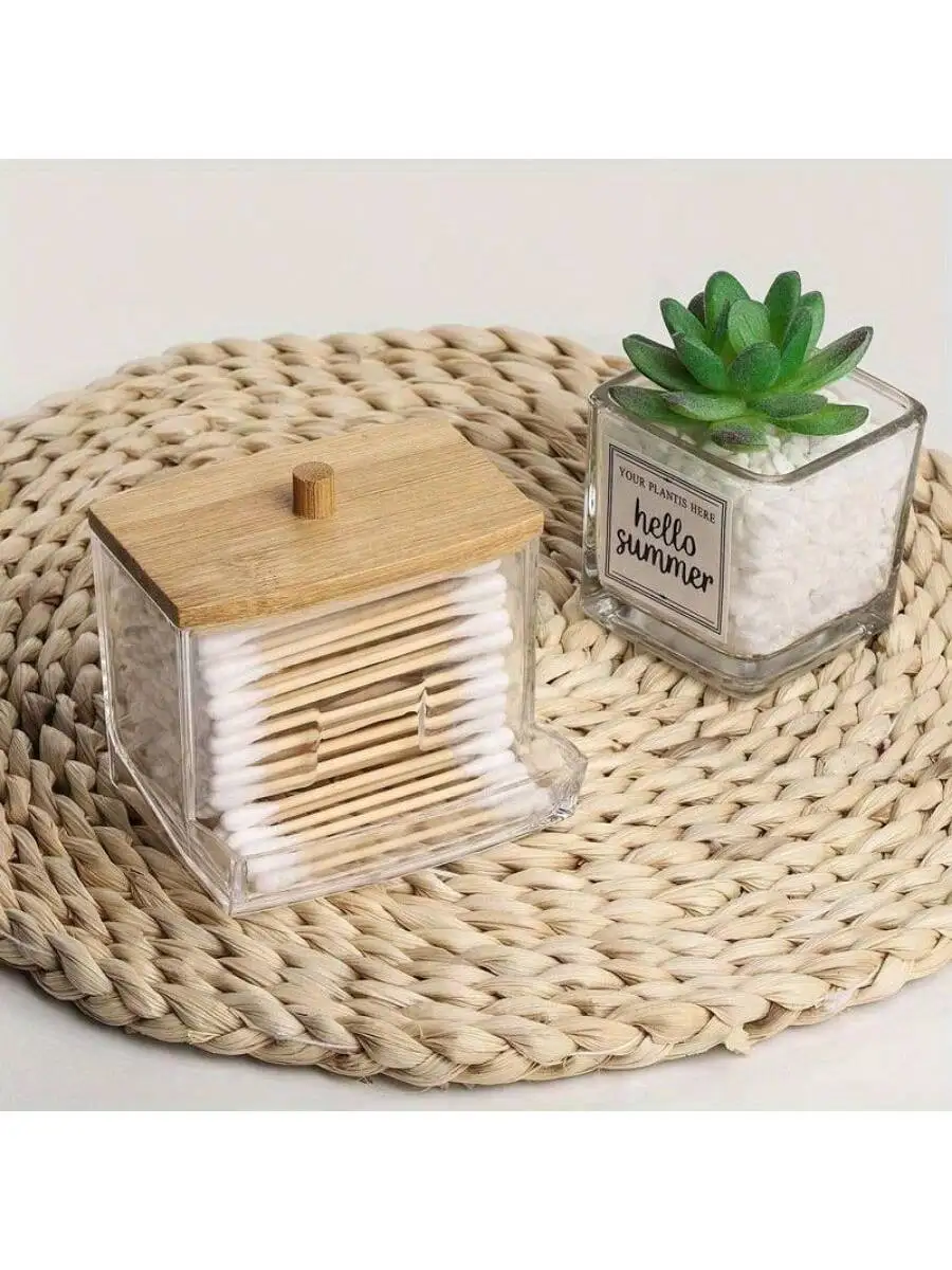 

1 pc Organize Your Bathroom with this Stylish 7 OZ Cotton Swab Pads Holder!