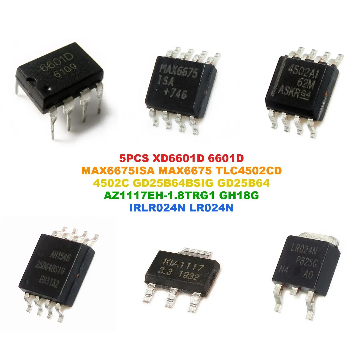 XD6601D 6601D MAX6675ISA MAX6675 TLC4502CD 4502C GD25B64BSIG GD25B64 AZ1117EH-1.8TRG1 GH18G IRLR024N LR024N