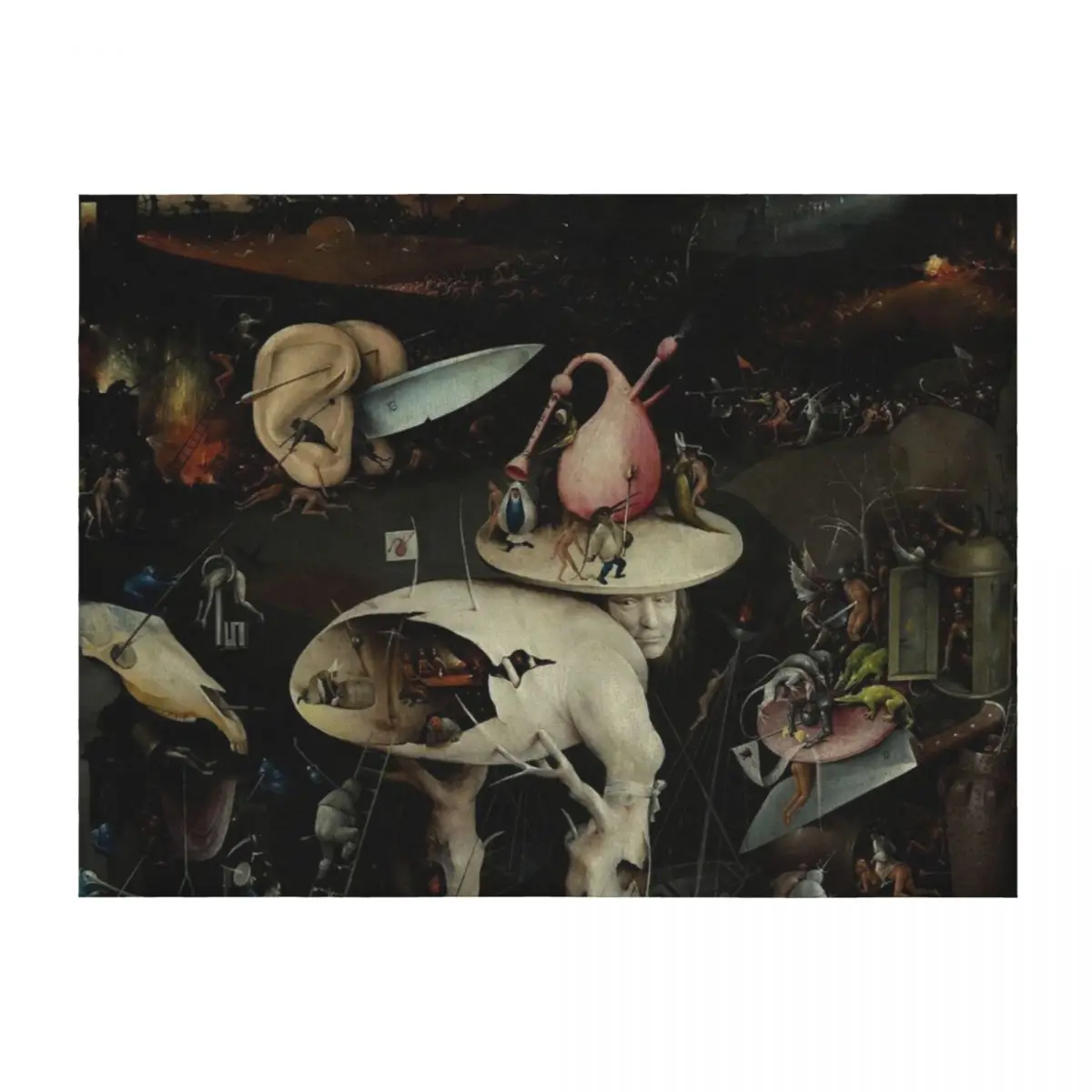 

Hell, The Garden of Earthly Delights - Hieronymus Bosch Throw Blanket Decorative Throw Soft Beds Summer Hair Blankets