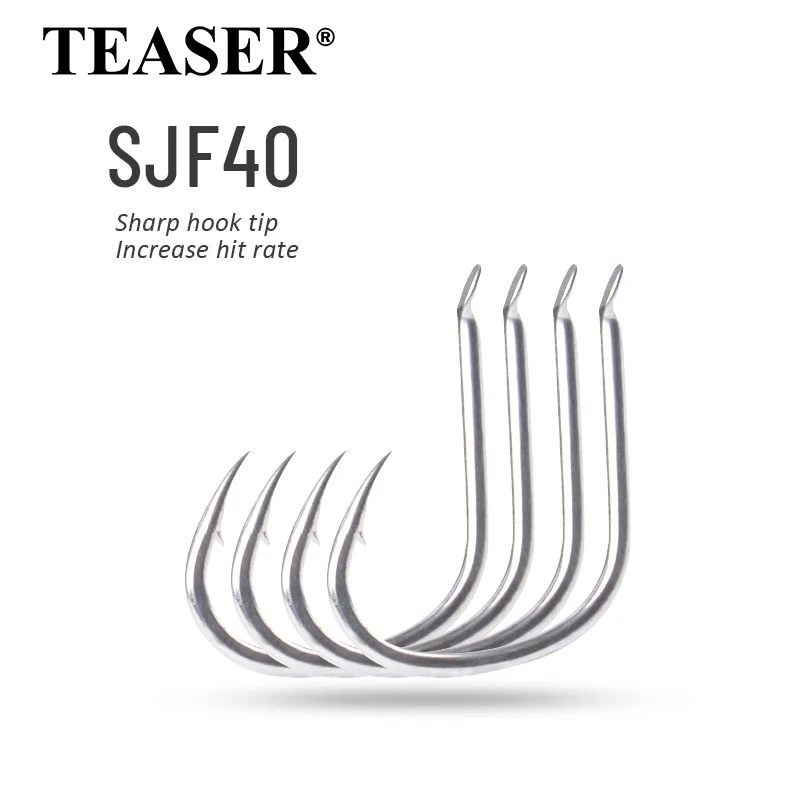 TEASER 10 Stück/Beutel SJF40 Leichtgewichtiger Eisenplatten-Haken, Boot-Angelhaken, Handgebundener Assist-Haken, Hechthaken, Slow-Jigging-Haken
