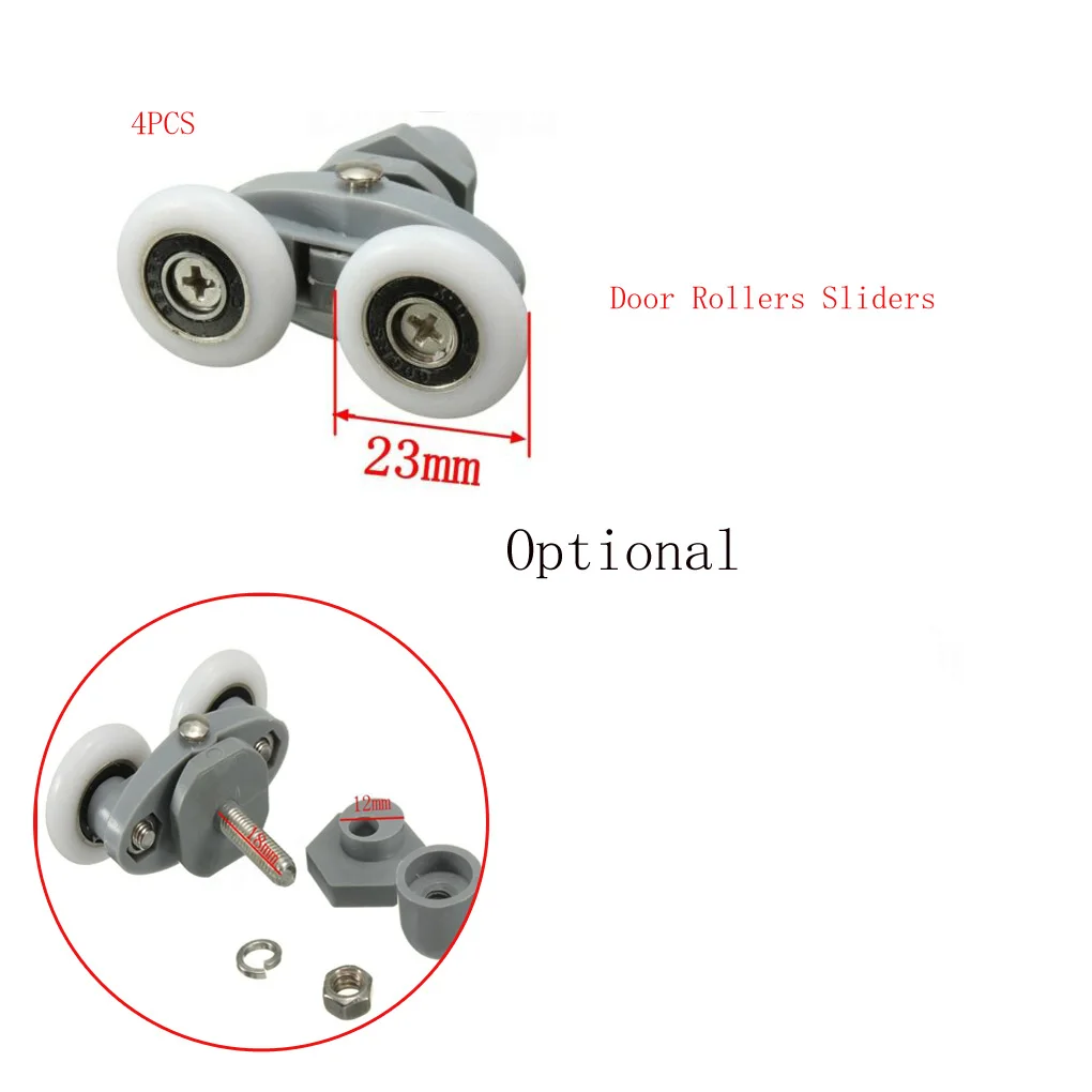 4개/대 헤비 듀티 트윈 하단 샤워 도어 롤러 러너 슬라이더 녹 방지 욕실 도어 휠
