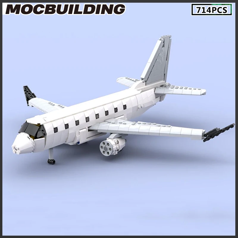 

MOC Building Blocks Jet Plane Airliner 1:80 Scale Modular Model DIY Bricks Assemble Toys Christmas Presents Birthday Gift