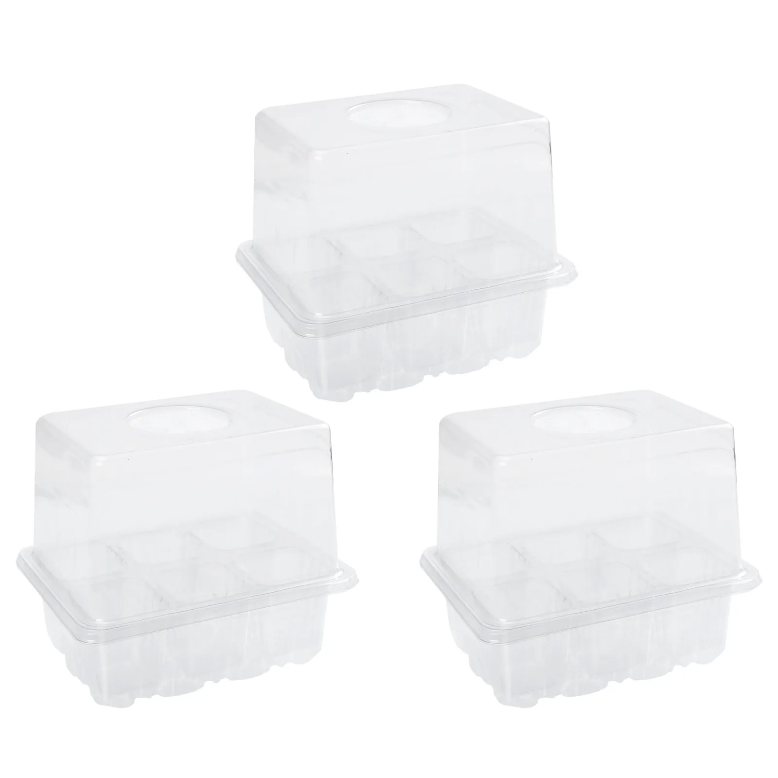 3Pcs Premium Plastic Plant Germination Box Multi-Hole Nursery Tray for Seed Starting Indoor Outdoor Gardening Sprouting Case