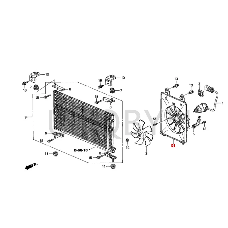 38615PGM003 Suitable for Ho nd a Fit Condenser electronic fan cover Air conditioning electronic fan assembly
