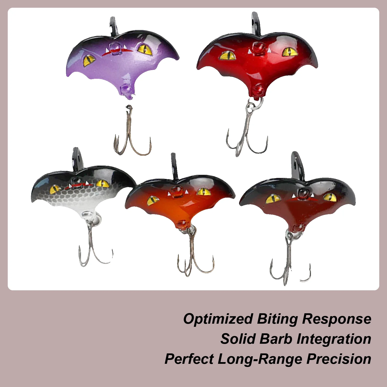 

Realistic Fishing Lures 5 Pieces Bass Lure Electroplated Fish Gear With Hooks Sequins Bat Design Spinners For Altwater