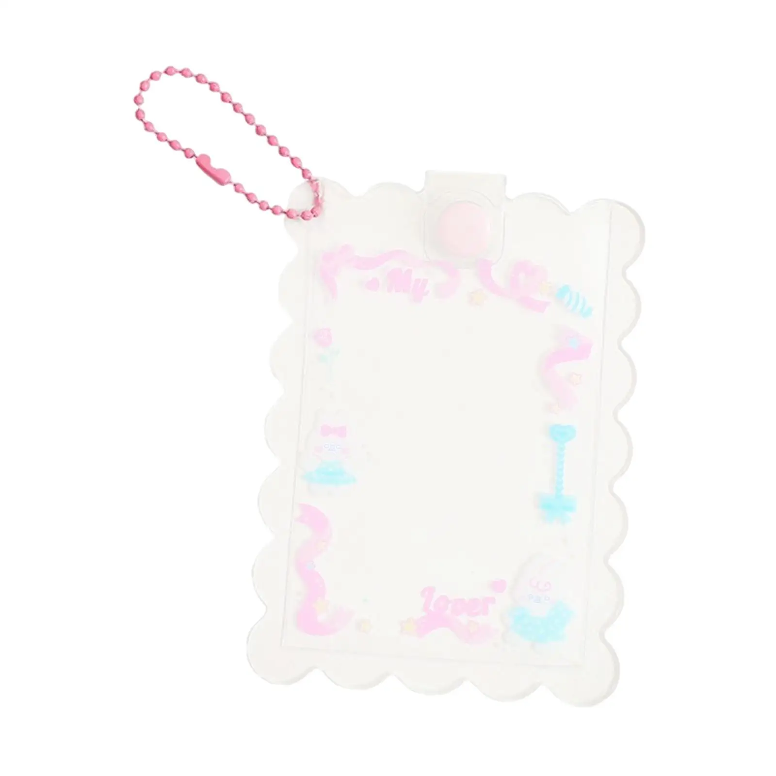 Card Protective Case with Keychain Portable Decoration Photo Sleeves Cover