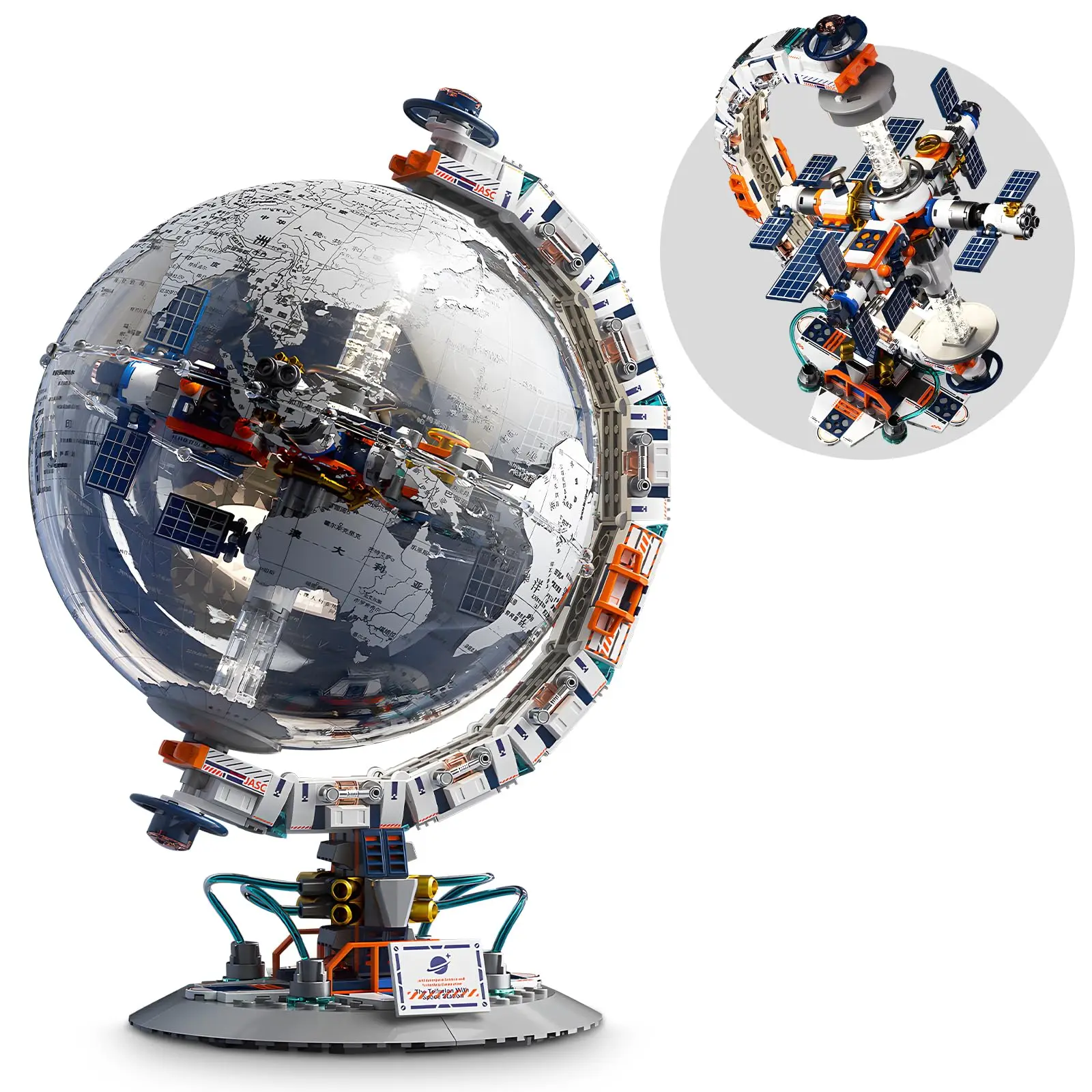 2025 novo globo de blocos de construção lua blocos de construção básicos globo modelo ornamentos adulto estudante blocos de construção montagem brinquedos
