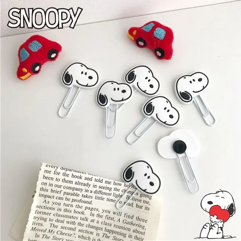 Cute Snoopy Cartoon Metal File Clamp Paper Clip Bookmark Holder Paper Clip Bookmarks for Office School Students Stationery Gifts